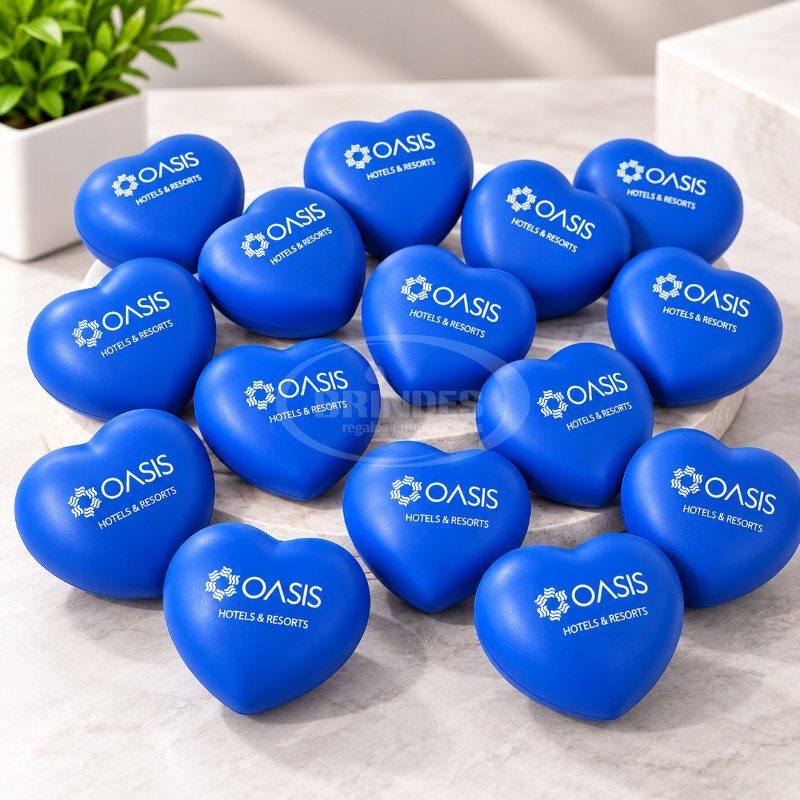 Corazón Antiestrés Personalizado con Serigrafia para oasis hotel & resorts