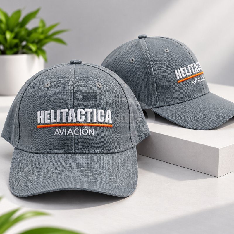Kepí Bordado para Merchandising Corporativo Helitactica Aviación