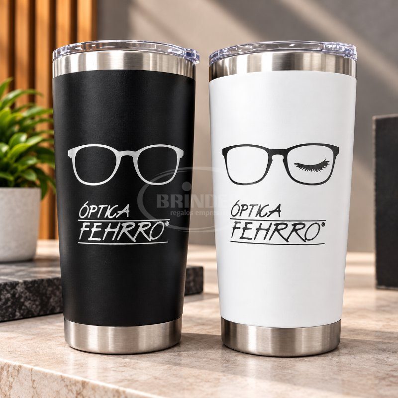 Vaso Térmico Personalizado con Serigrafia para Óptica Fehrro